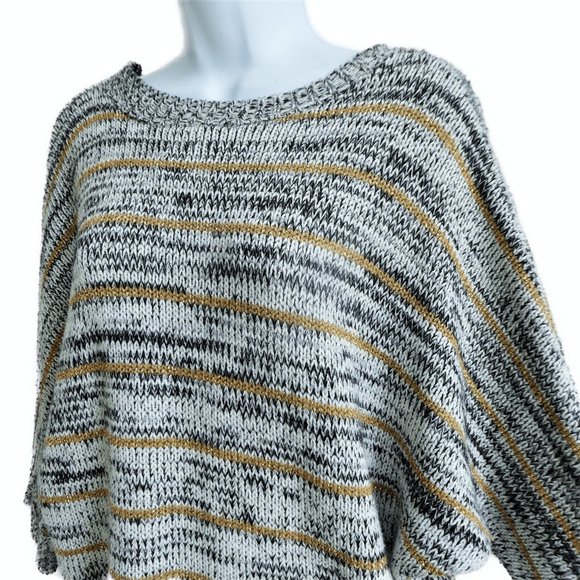 Gossip Girl x Romeo Juliet Couture Knit Sweater Lurex Stripes Dolman Sleeves M - Picture 3 of 5